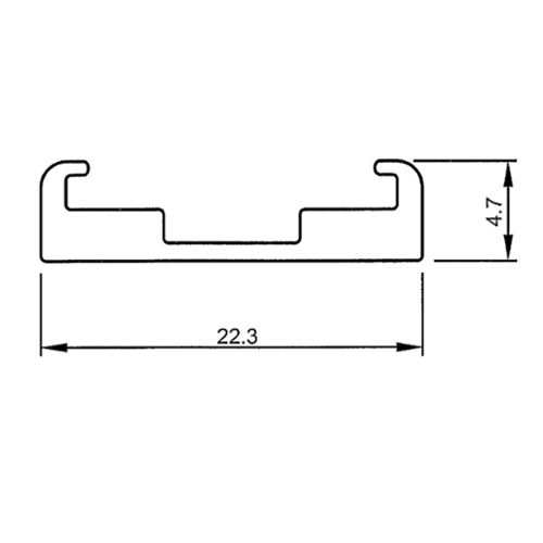 -Aluminium Rail - Cut from 1m to 5m